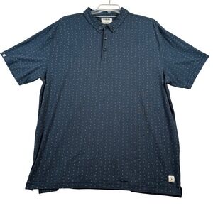 Linksoul Mens XXL Blue Dotted Short Sleeve Button Down Polo Golf Shirt
